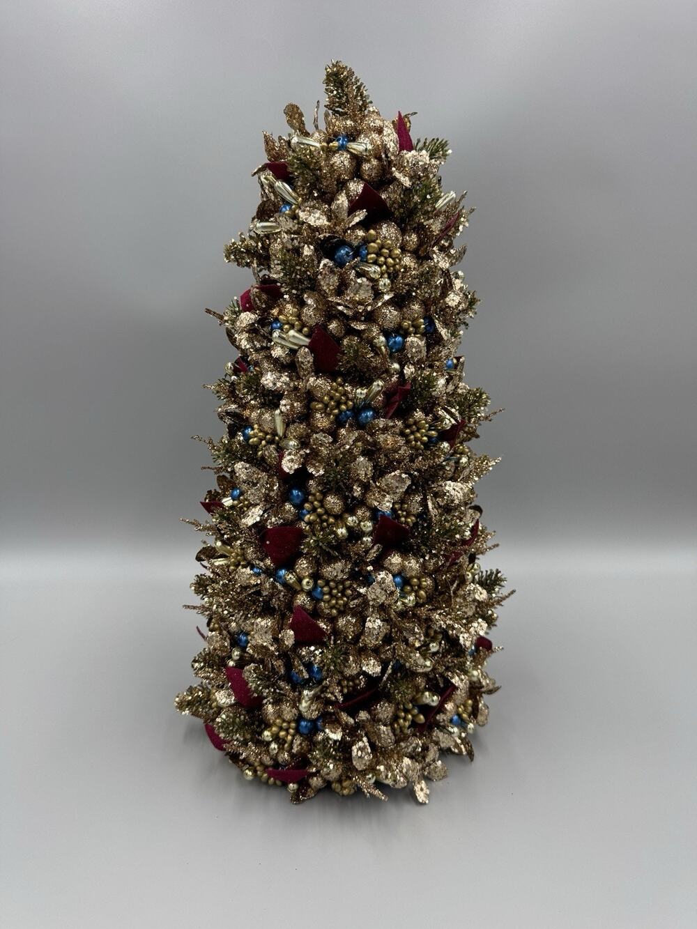 Salzburg Creations Glittering Garnet Christmas Tree 16” Tabletop Decoration